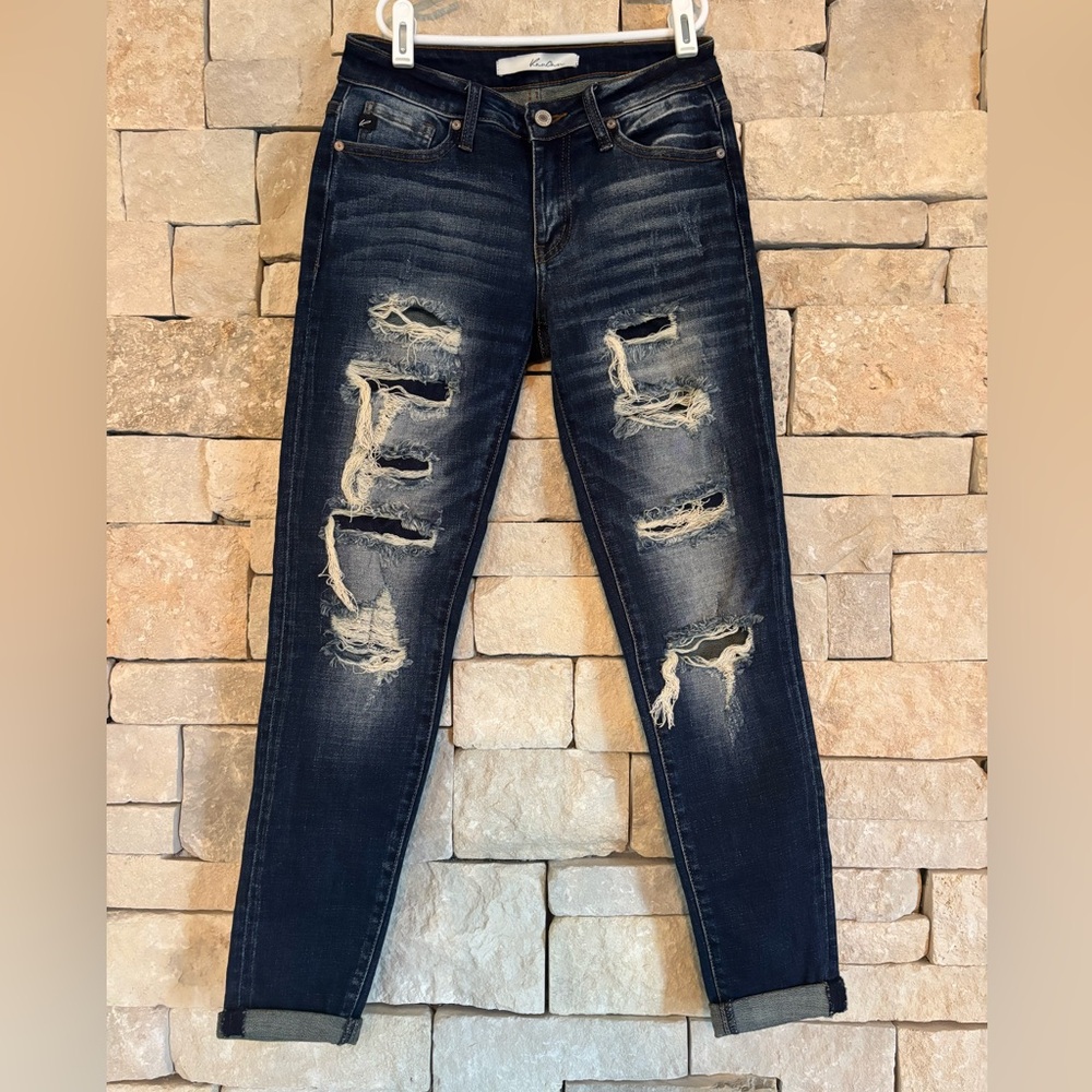KanCan Dark Distressed Jeans